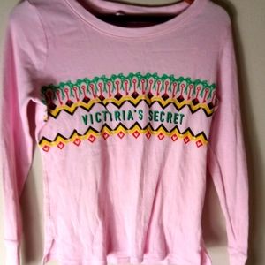 Victoria Secret PINK S Thermal Long Sleeved PJs Top